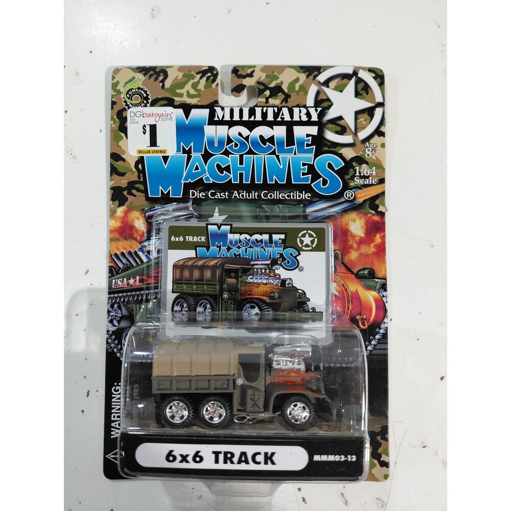 NIP Muscle Machines MMM03-13 1:64 Die Cast Hot Rod Army 6x6 Truck